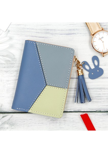 Yeni Varış Püskül Cüzdan Kısa Kadın Cüzdan Fermuar Çanta Patchwork Panelli Cüzdan Trendy Bozuk Para Cüzdanı Kart Sahibinin Deri (Yurt Dışından) modelleri