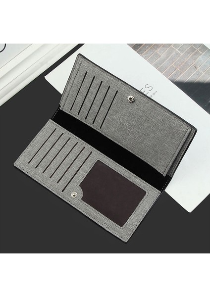 Moda Erkek Cüzdan Kanvas Bozuk Para Cüzdanı Rahat Uzun Cüzdan Taşınabilir Çok Fonksiyonlu Kımlık Kartı/kredi Kartı Tutucu Lüks Cüzdan (Yurt Dışından) fiyatları