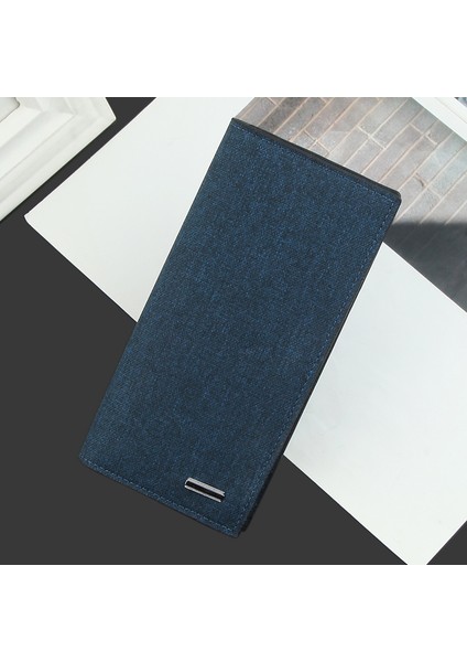 Moda Erkek Cüzdan Kanvas Bozuk Para Cüzdanı Rahat Uzun Cüzdan Taşınabilir Çok Fonksiyonlu Kımlık Kartı/kredi Kartı Tutucu Lüks Cüzdan (Yurt Dışından) indirimleri