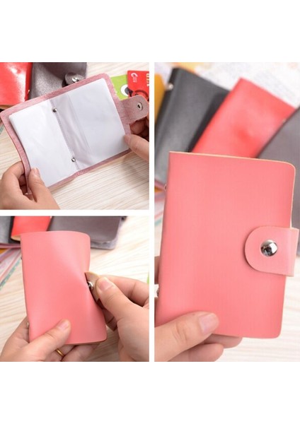 Düz Renk Kredi Kartı Cüzdanı Yaratıcı Vintage Nakit Tutucu Organizatör Vaka Kutusu 24 Kart Paketi Iş Kredi Kartı Tutucu Paketi (Yurt Dışından) fırsatları