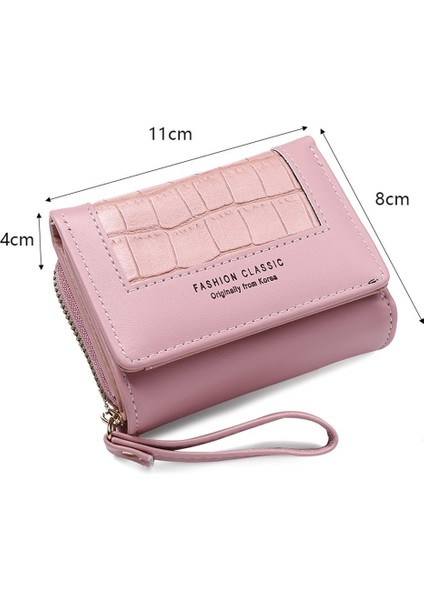 Kadın Cüzdan Pu Taş Desen Mını Moda Kart Tutucu Kızlar Fermuar Bozuk Para Cüzdanı Bayan Cüzdan Kadın Çile Mini Debriyaj (Yurt Dışından)