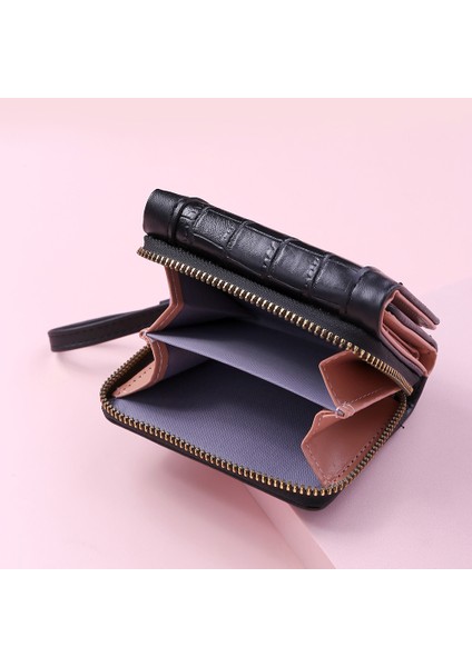 Kadın Cüzdan Pu Taş Desen Mını Moda Kart Tutucu Kızlar Fermuar Bozuk Para Cüzdanı Bayan Cüzdan Kadın Çile Mini Debriyaj (Yurt Dışından)