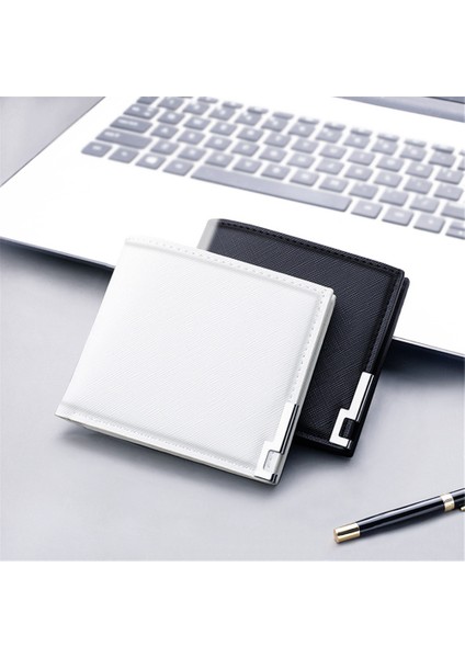 2022 Yeni Erkek Cüzdan Küçük Para Bozuk Para Çantaları Kısa Ultra-Ince Cüzdan Banka Kartı Tutucu Ince Cüzdan Bozuk Para Çantası Fermuarlı Cüzdan (Yurt Dışından)
