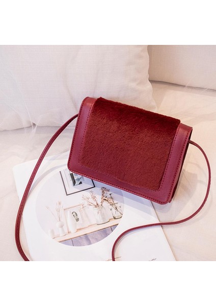 Deri Peluş Crossbody Çanta Moda Dayanıklı Omuz Messenger Çanta Bayan Çanta (Yurt Dışından) modelleri