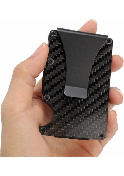 Karbon Fiber Erkek Ince Kredi Kartı Cüzdan Klipsi Engelleme Metal (Yurt Dışından) fırsatları