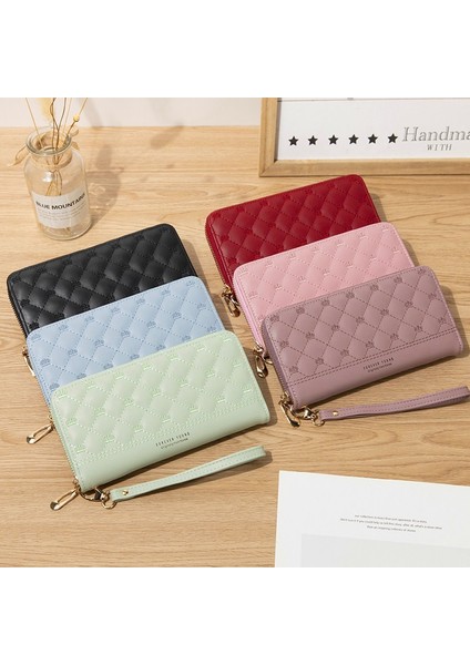 Kadın Cüzdan Uzun Taç Çift Fermuar Nakış Ipliği Bayan El Cüzdanı Çoklu Kart Moda Vahşi Cep Telefonu Çanta Cüzdan (Yurt Dışından) fırsatları