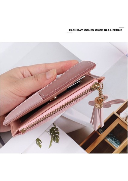 Geometrik Kadın Sevimli Pembe Cüzdan Cep Çanta Kart Tutucu Patchwork Cüzdan Bayan Kadın Moda Kısa Bozuk Para Cüzdanı Para Çantası (Yurt Dışından)