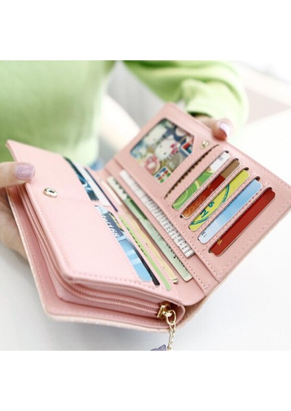 Yeni Kadın Cüzdan Uzun Bölüm Kadın Sevimli Kedi Hit Renk Dalga Noktası Fermuar Cüzdan Öğrenci Çanta (Yurt Dışından) fırsatları