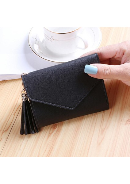 Mini Püskül Cüzdan Kadın Moda Çanta Kısa Koreli Öğrenciler Güzel Çanta (Yurt Dışından)