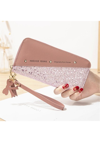 Moda Kadın Pullu Patchwork Glitter Cüzdan Kadın Pu Deri Uzun Bozuk Para Çantaları Bayanlar Çok Fonksiyonlu Bileklik Debriyaj Telefonu Çanta (Yurt Dışından) modelleri