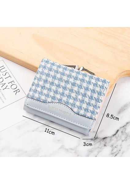Kadın Cüzdan Moda Kısa Toka Kontrast Renk Katlanır Balıksırtı Debriyaj Çanta Bayanlar Çoklu Kart Kart Tutucu Bozuk Para Cüzdanı (Yurt Dışından) fırsatları
