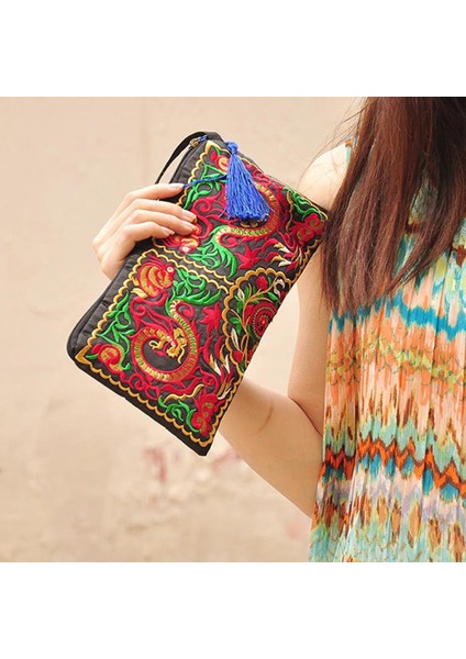 Sıcak Vintage Etnik Omuz Çantası Nakış Boho Hippi Püskül Tote Cüzdan (Yurt Dışından)