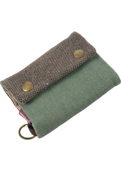 Uni Erkek Kadın Üç Katmanlı Katlanmış Manuel Kanvas Cüzdan Çanta Çoklu Kart Tutucu, Erkek Kız Çok Fonksiyonlu Bozuk Para Cüzdanı (Yurt Dışından)