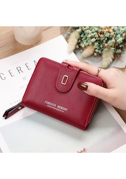 6-Renk Moda Kadın Katlanmış Küçük Cüzdan Pu Deri Mini Kısa Bozuk Para Cüzdanı Bayanlar Kadın Çok Fonksiyonlu Kart Tutucu Debriyaj (Yurt Dışından)