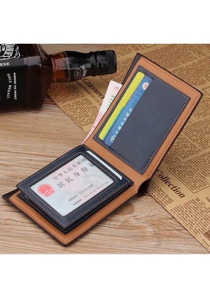 Erkek Cüzdan Vintage Deri Cüzdan Çantalar Para Klip Kredi Kartı Sahipleri Moda Portomonee Carteria Carteira Masculina (Yurt Dışından)