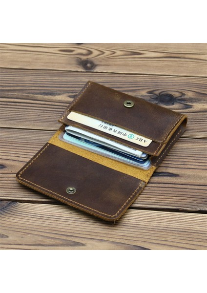 Kımlık/kredi Kartı Tutucu Bifold Ön Cep Cüzdan Hakiki Deri Vintage Inek Deri Unisex Cüzdan Kredi Kartı Tutucu Seyahat (Yurt Dışından) modelleri