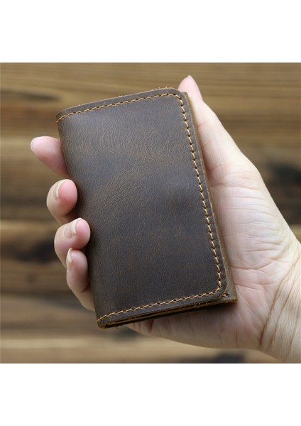 Kımlık/kredi Kartı Tutucu Bifold Ön Cep Cüzdan Hakiki Deri Vintage Inek Deri Unisex Cüzdan Kredi Kartı Tutucu Seyahat (Yurt Dışından) indirimleri