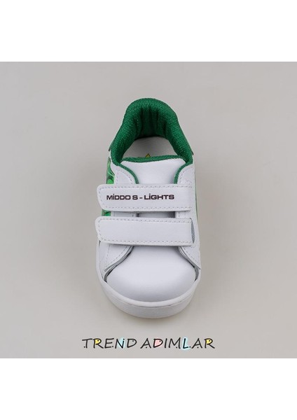 Trend Adımlar Beyaz Işıklı Ilk Adım Bebe Sneaker