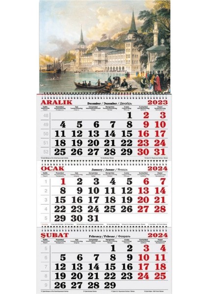 2024 3 Aylık Jumbo Denizci Takvimi - Gravür 1