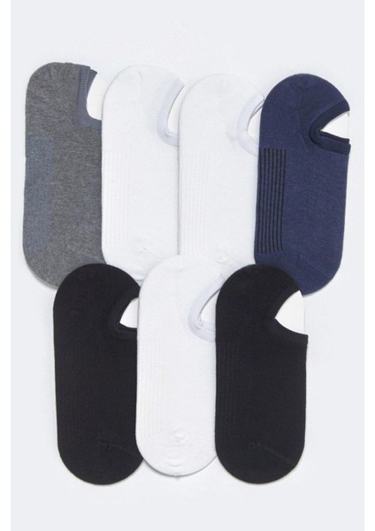 Unisex 7'li Paket Sneakers Patik Çorap Siyah / Beyaz / Lacivert / Antrasit