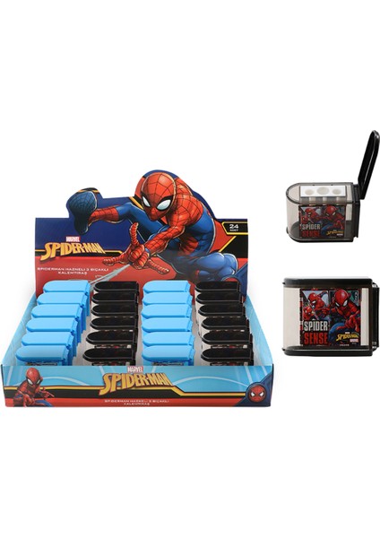 Kalemtıraş Spıderman Hazenli 3 Bıçaklı Kalem Tıraş 1 Adet