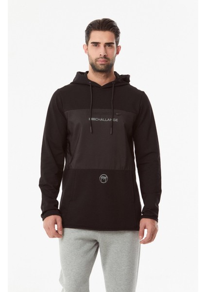 Baskılı Kanguru Cepli Sweatshirt