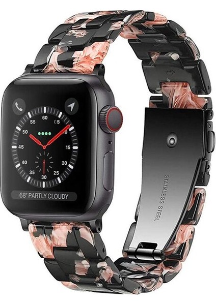 Apple Watch(42/44/45/46/49 Mm)Seri Ultra 1/2 10 9 8 7 6 Se 5 4 3 2 Pimli Ayarlanabilir Doğal Reçine Kordon