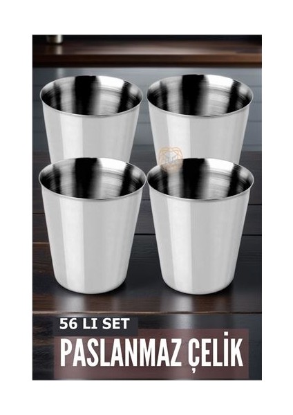 56 Adet Çelik Bardak Seti Fazio Giacinto Design