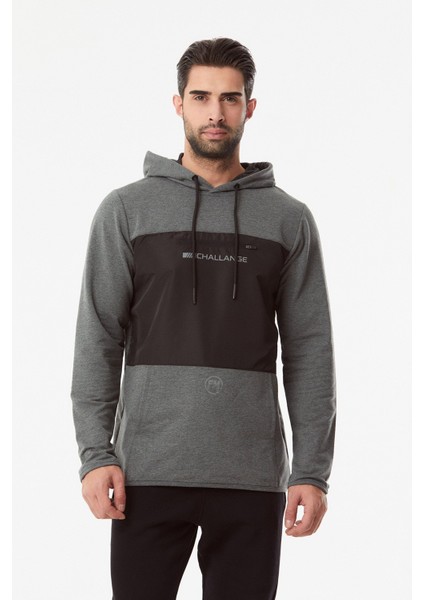 Baskılı Kanguru Cepli Sweatshirt