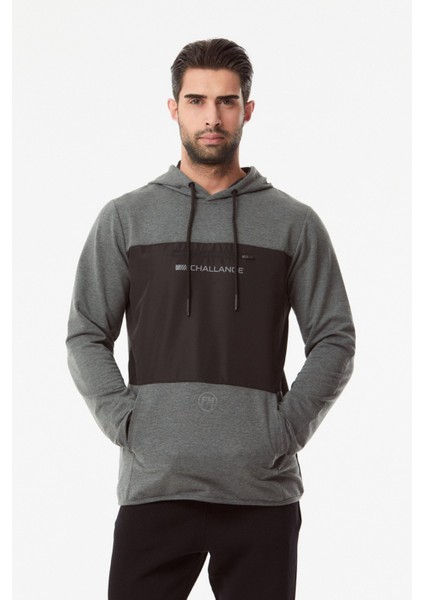 Baskılı Kanguru Cepli Sweatshirt