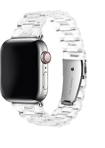 Apple Watch(42/44/45/46/49 Mm)Seri Ultra 1/2 10 9 8 7 6 Se 5 4 3 2 Pimli Ayarlanabilir Doğal Reçine Kordon