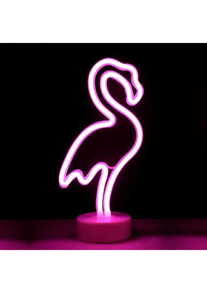 Usb’li Flamingo Neon LED Işıklı Masa ve Gece Lambası Dekoratif Aydınlatma - FC247