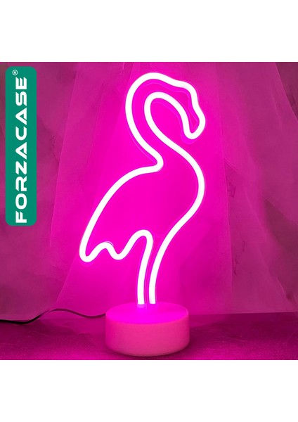 Usb’li Flamingo Neon LED Işıklı Masa ve Gece Lambası Dekoratif Aydınlatma - FC247