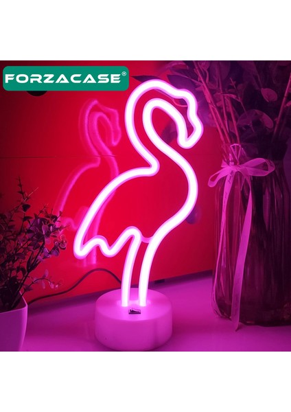 Usb’li Flamingo Neon LED Işıklı Masa ve Gece Lambası Dekoratif Aydınlatma - FC247