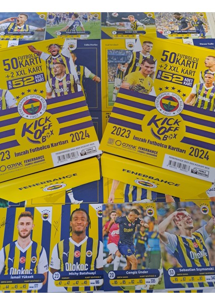 Fb (Fenerbahçe) 2023-2024 Imzalı Sezon Taraftar Futbolcu Oyuncu Kartları Kıck Off Box (52 Adet Kart)