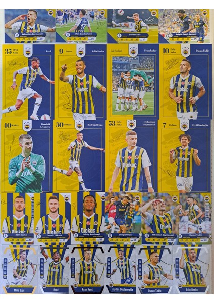 Fb (Fenerbahçe) 2023-2024 Imzalı Sezon Taraftar Futbolcu Oyuncu Kartları Kıck Off Box (52 Adet Kart)