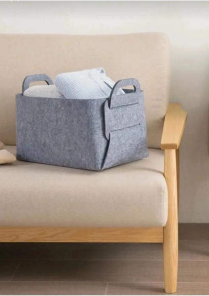 Çok Amaçlı Keçe Organizer Sepet 30 cm x 20 cm x 15 cm