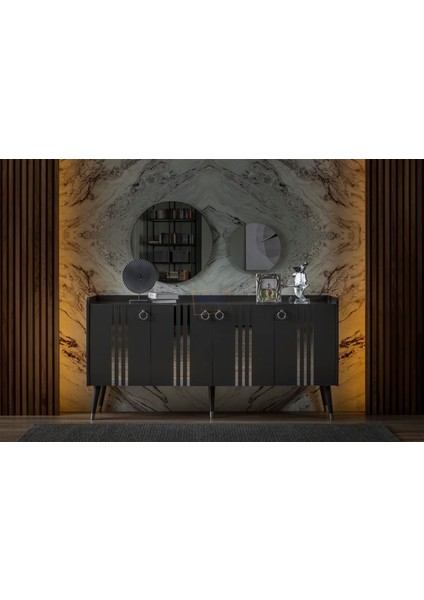 Lotus Yemek Odası Konsol Antrasit fiyatları