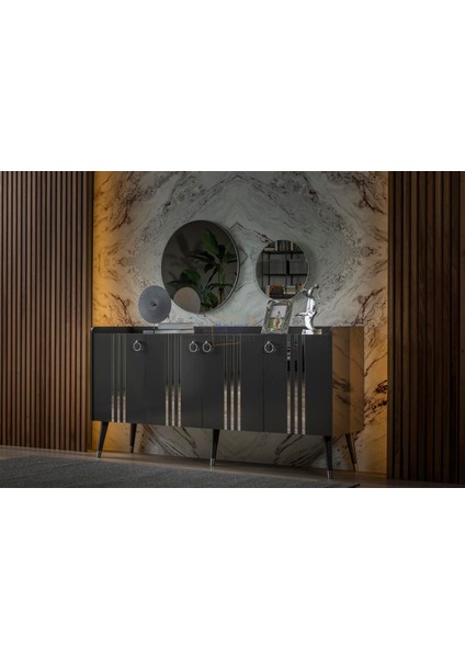 Lotus Yemek Odası Konsol Antrasit modelleri