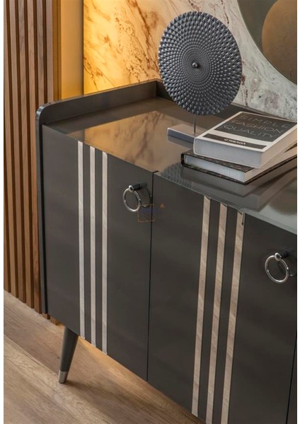 Lotus Yemek Odası Konsol Antrasit fırsatları