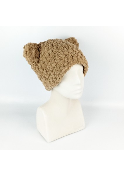 Peluş El Örgüsü Kedi Bere - Cat Beanie