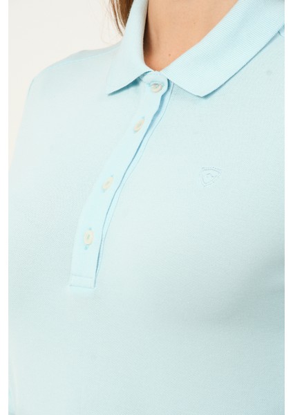 Mswkadın Regular Fit Sky Blue Uzun Kollu Polo fırsatları