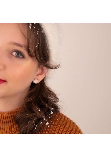 925 Ayar Gümüş Mineli Kardan Adam Küpe modelleri