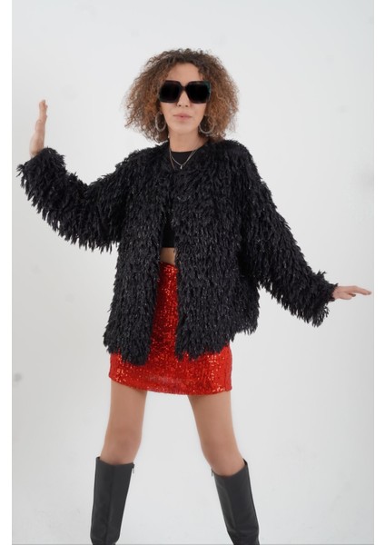 Saçaklı Simli Ceket