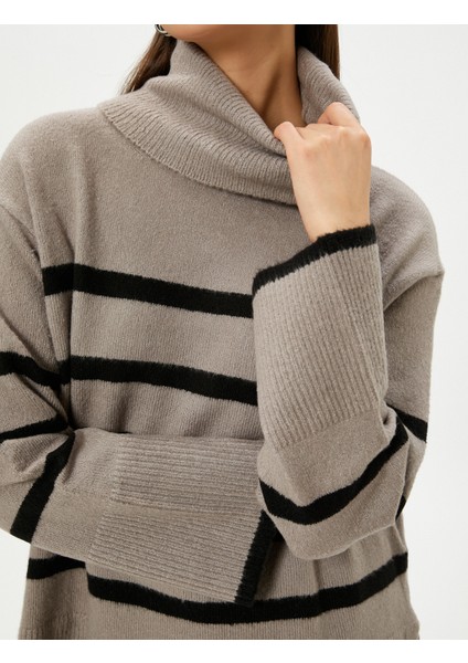 Boğazlı Kazak Triko Uzun Kollu Ribanalı indirimleri