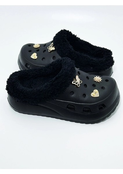 Tüylü Taşlı Crocs Tarzı Kışlık Terlik dar kalıp bir beden büyük tercih ediniz not üzerindeki taşlar değişim göstere bilir indirimleri