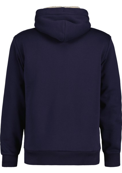 Erkek Lacivert Regular Fit Fermuarlı Logolu Sweatshirt 2068022.433