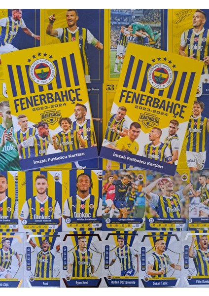 Fb (Fenerbahçe) 2023-2024 Imzalı Sezon Taraftar Futbolcu Oyuncu Kartları Kartkolig (26 Adet Kart)