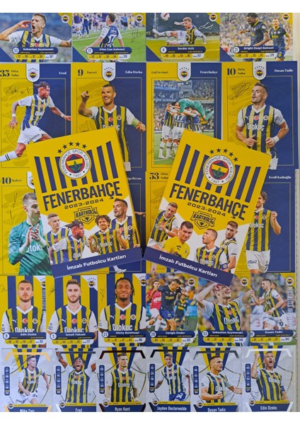 Fb (Fenerbahçe) 2023-2024 Imzalı Sezon Taraftar Futbolcu Oyuncu Kartları Kartkolig (26 Adet Kart)