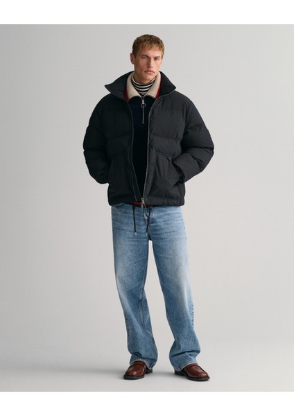 Erkek Siyah Relaxed Fit Dik Yaka Düz Mont 7006367.19 indirimleri